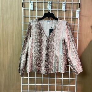 Lu by Lolita long sleeve button down blouse. Medium, new with tags